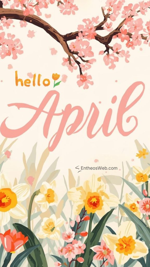 Hello april phone wallpaper cherry blossoms and spring | april wallpapers | entheosweb Hello april phone wallpaper