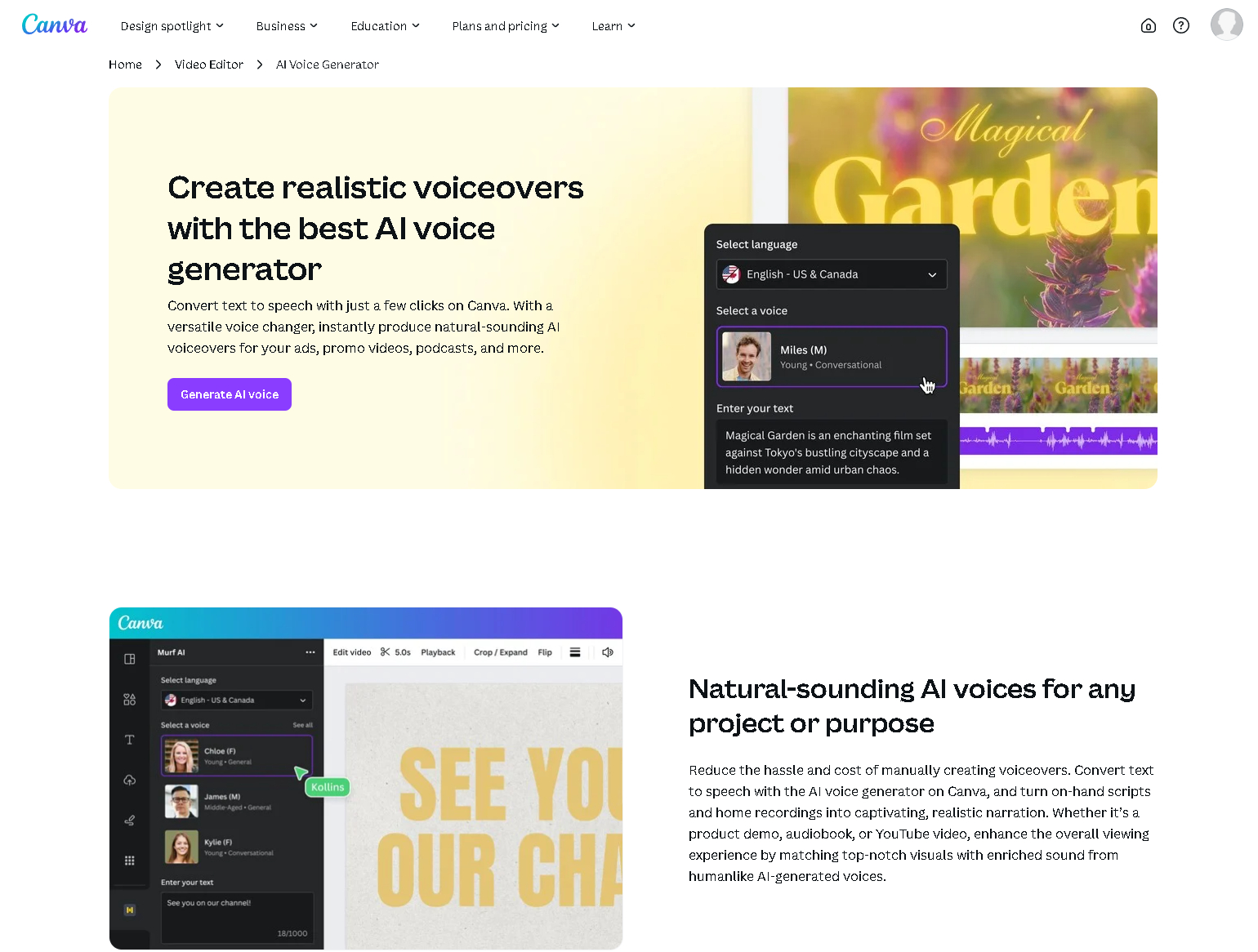 Image | Best Ai Voice Generators in 2025 | Entheosweb Canva