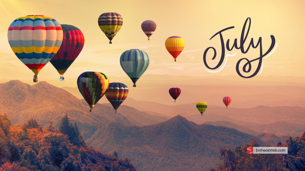 July desktop wallpaper   hot air balloons