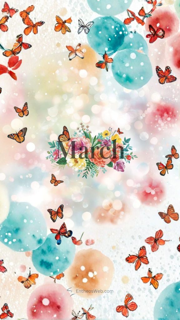 March floral bokeh facebook cover