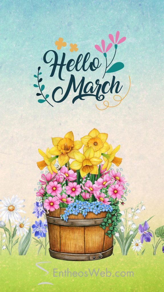 Hello march phone wallpaper background