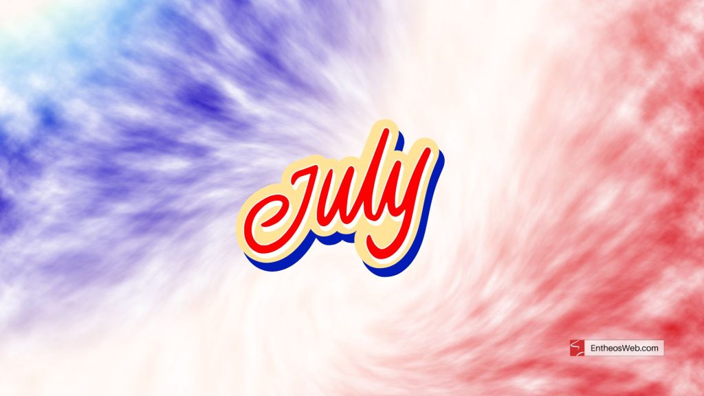 July desktop wallpaper   blue white and red