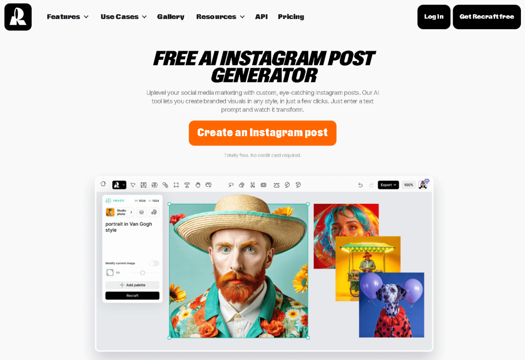 Recraft ai instagram post generator