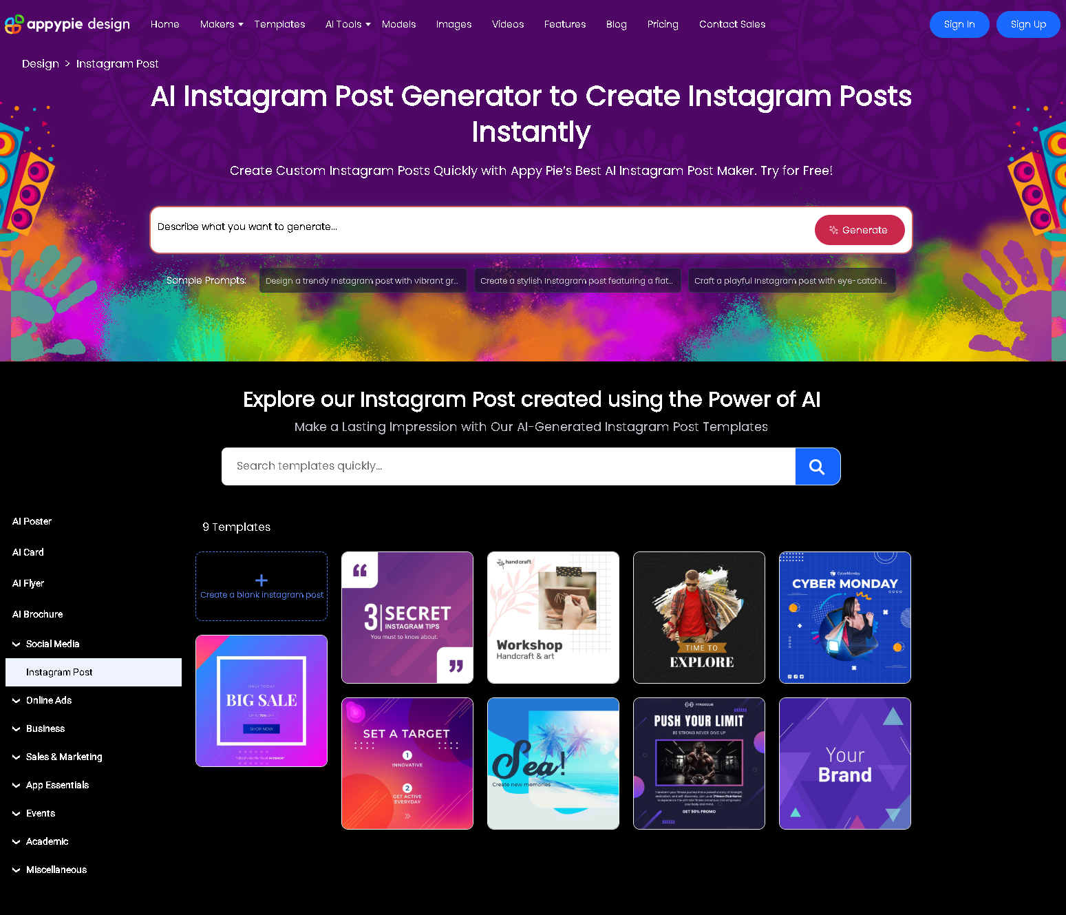 Appypie ai instagram post maker