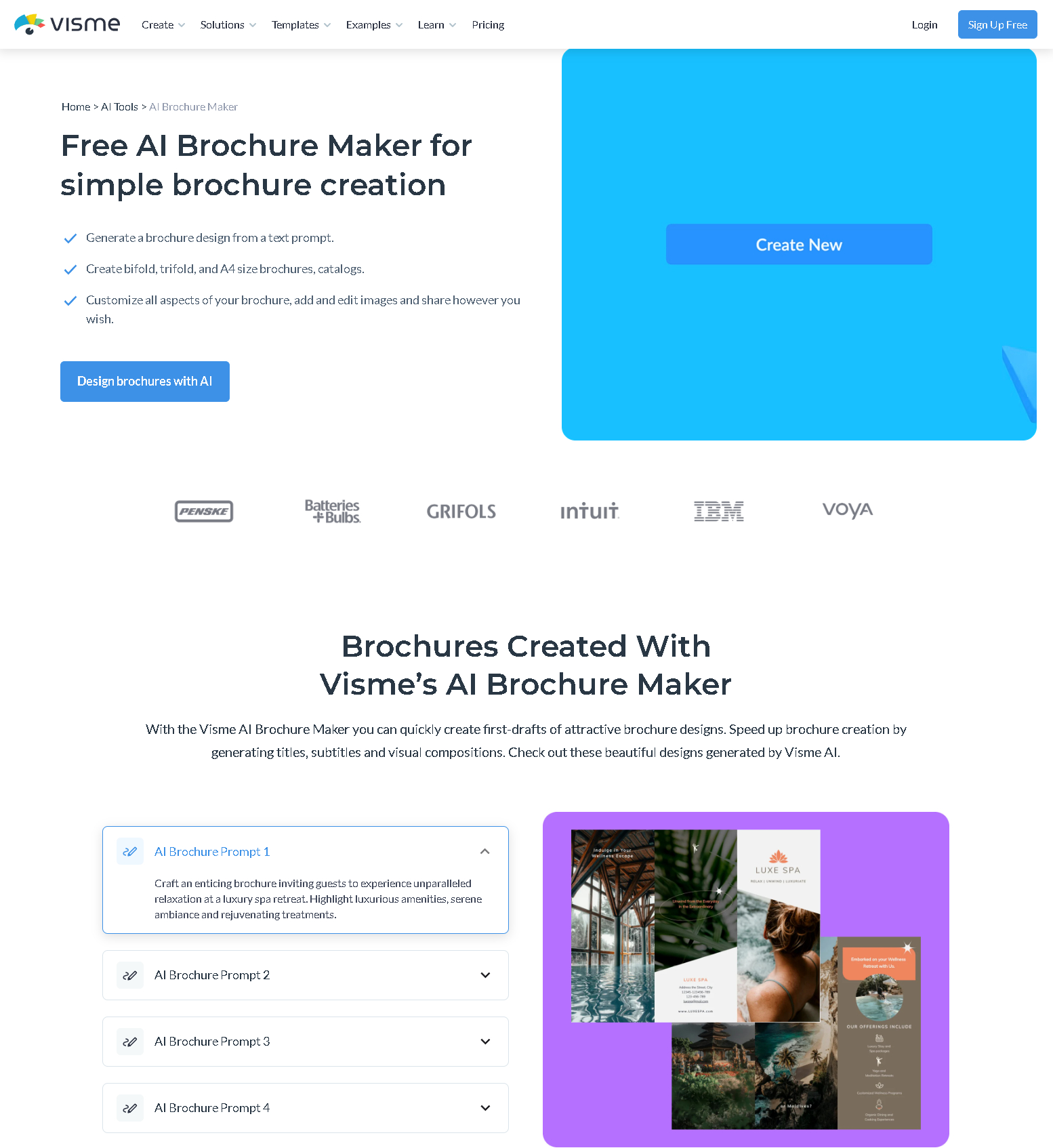 Visme ai brochure maker