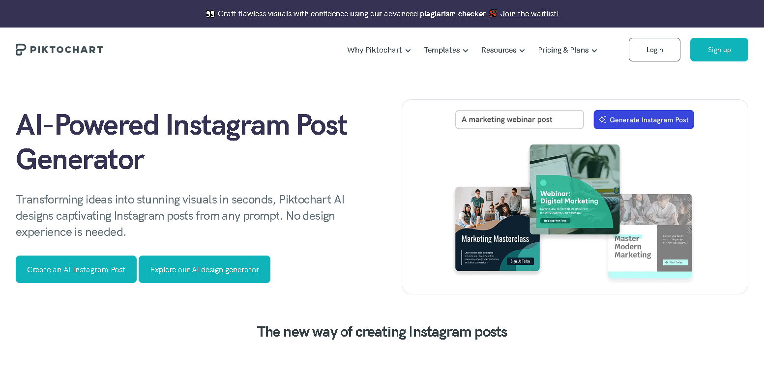 Piktochart ai instagram post generator