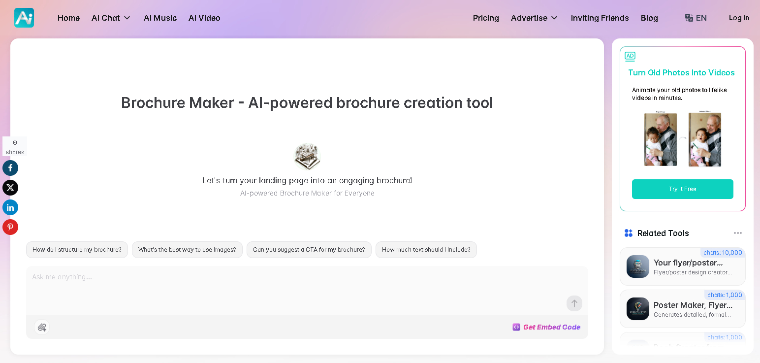 Yeschat ai brochure maker
