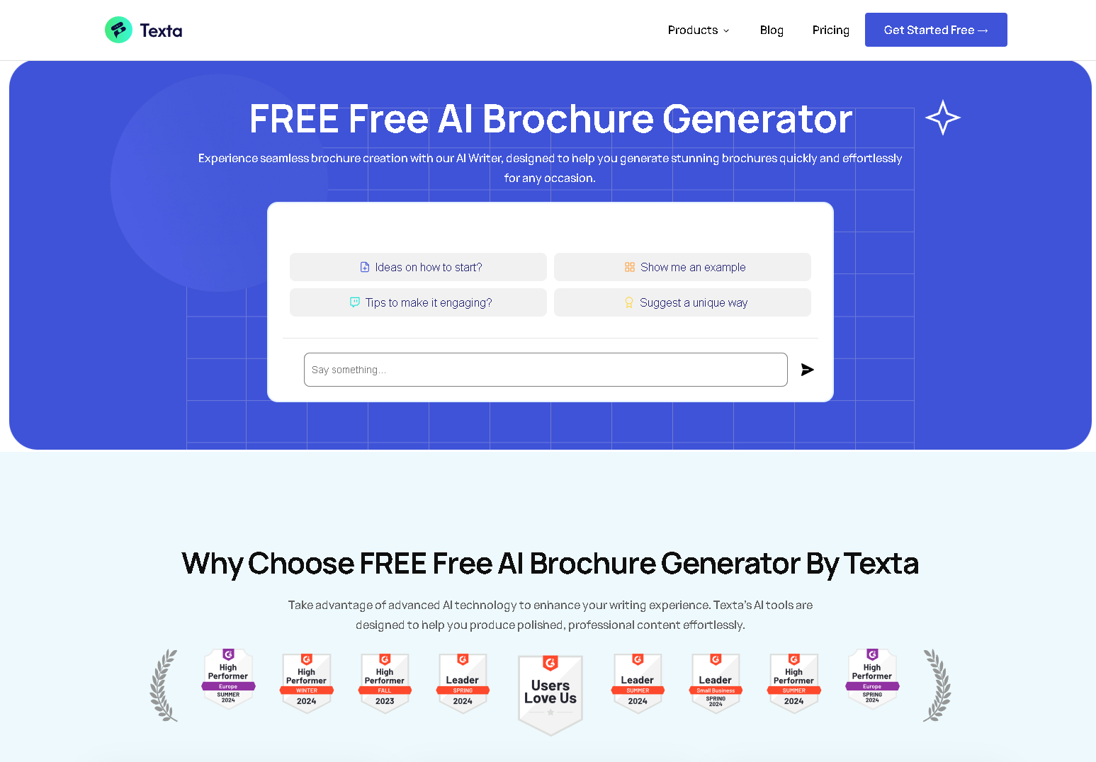 Texta ai free brochure generator