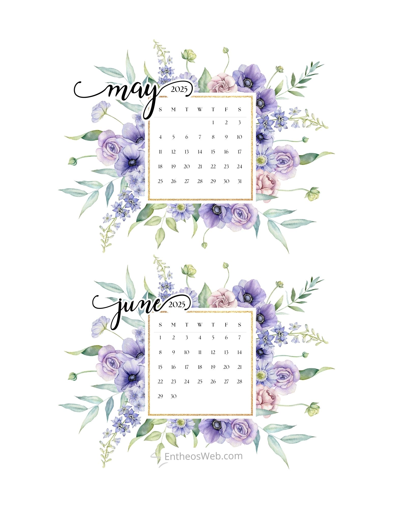 May June 2026 Calendar Printable | EntheosWeb