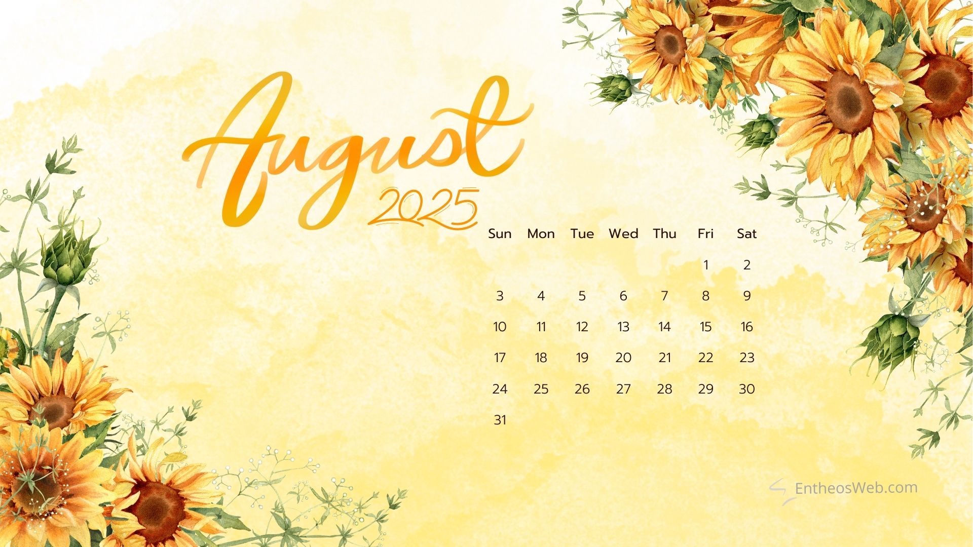 August 2025 Calendar Desktop Wallpapers Screensavers EntheosWeb