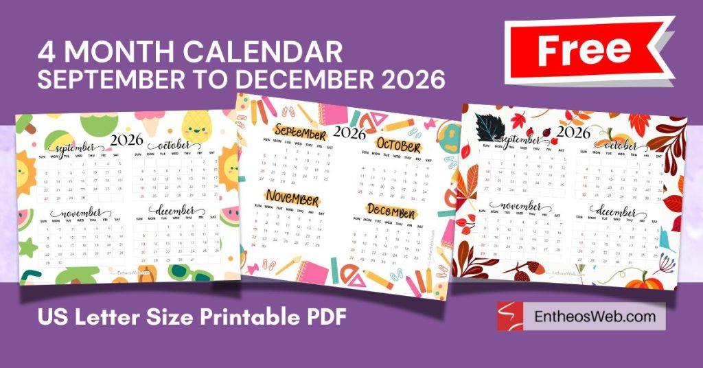 September to december 2026   4 month calendars september to december 2026   4 month calendars