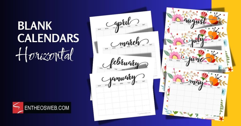 Blank calendars horizontal   undated