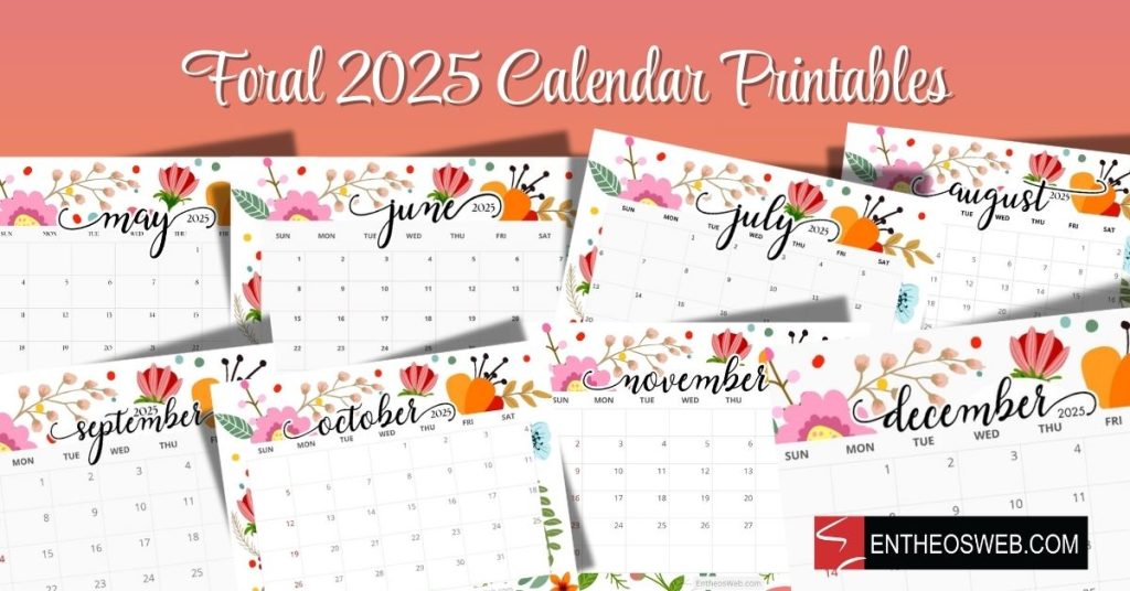 Free floral 2025 calendar