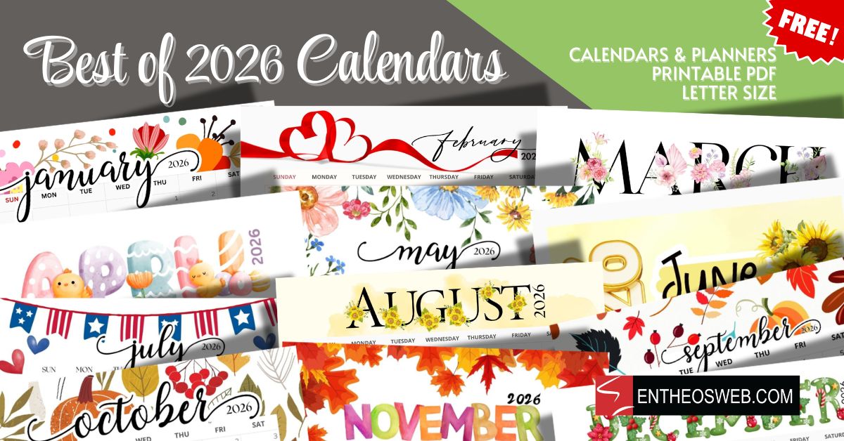 Best of 2026 calendars 1 | best free 2026 printable calendars | entheosweb Best free 2026 calendar printables best of 2026 calendars 1