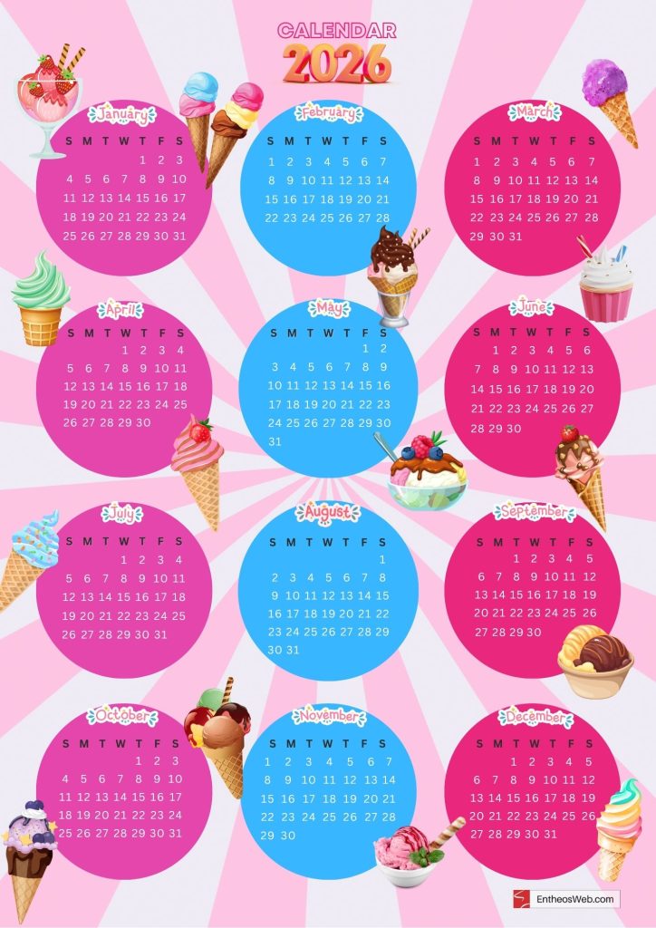 Round Calander 2026 Full Year Free Printable Calendars – Circle Theme Poster Size ...