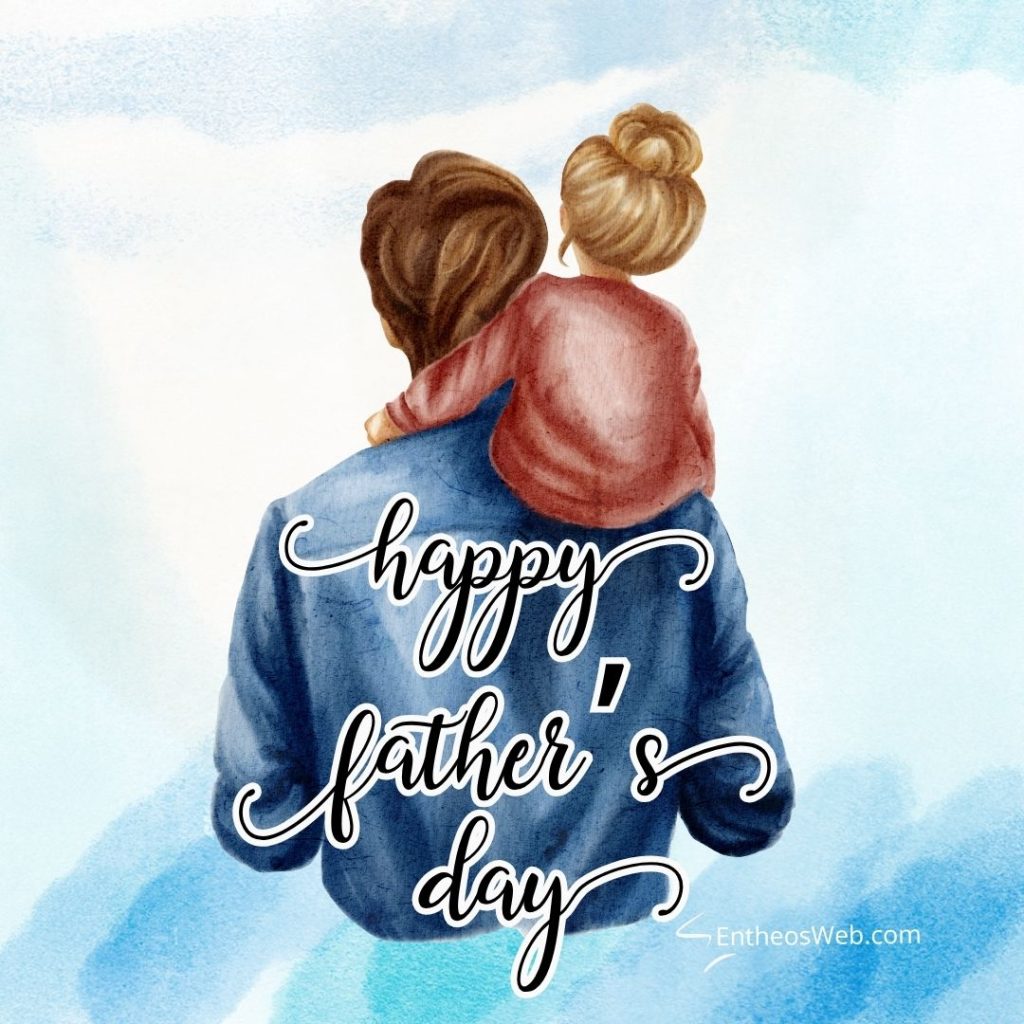 Happy fathers day typography girl sitting on fathers shoulder | fathers day images and vectors | entheosweb Happy fathers day typography girl sitting on fathers shoulder