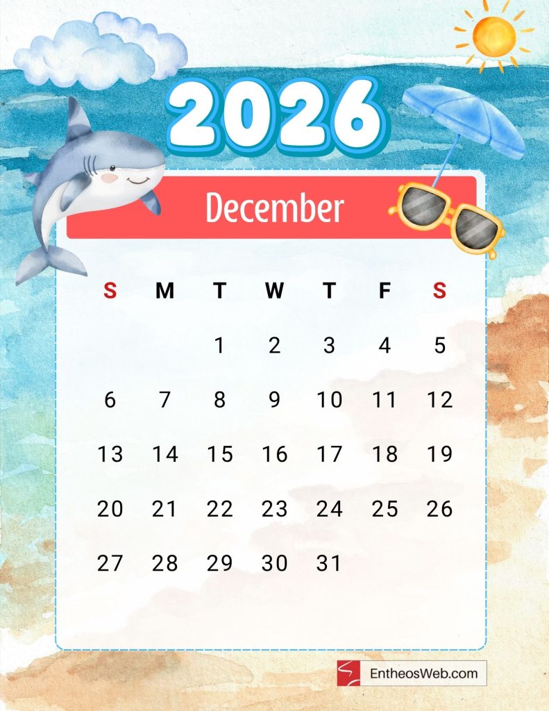 December 2026 Calendar Printables | EntheosWeb