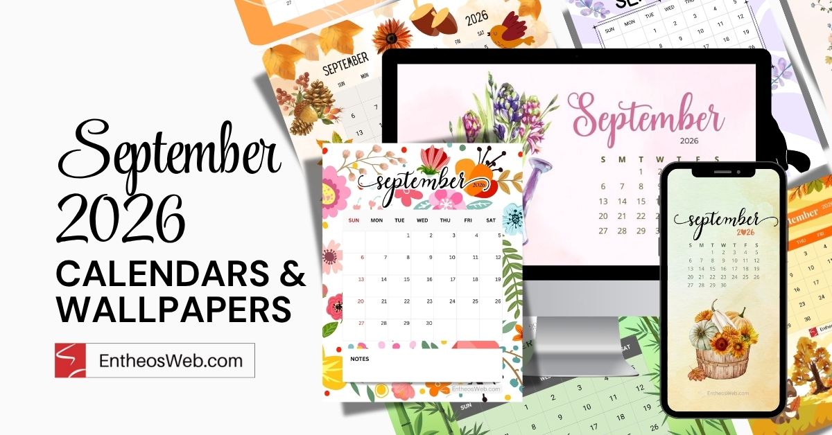 September 2026 printable calendars & wallpapers