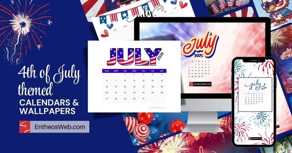 4th of July Themed July Calendars & Wallpapers | EntheosWeb — free download