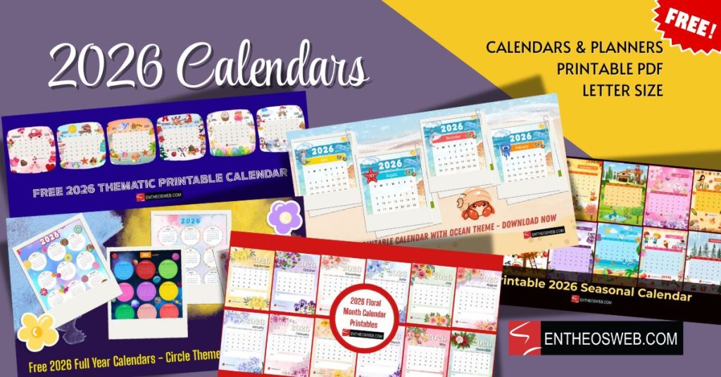 Free Printable 2026 Calendars EntheosWeb Free Printable 2026 Calendars EntheosWeb