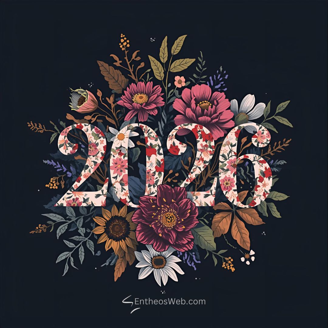 2026 Floral on Black Background | 2026 and Welcome 2026 Images | Entheosweb 2026 floral on black background