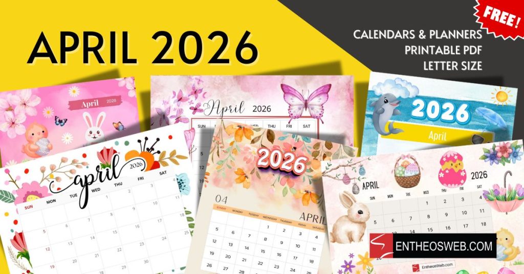 April 2026 calendars letter size printable | april 2026 calendars | entheosweb April 2026 calendars april 2026 calendars letter size printable