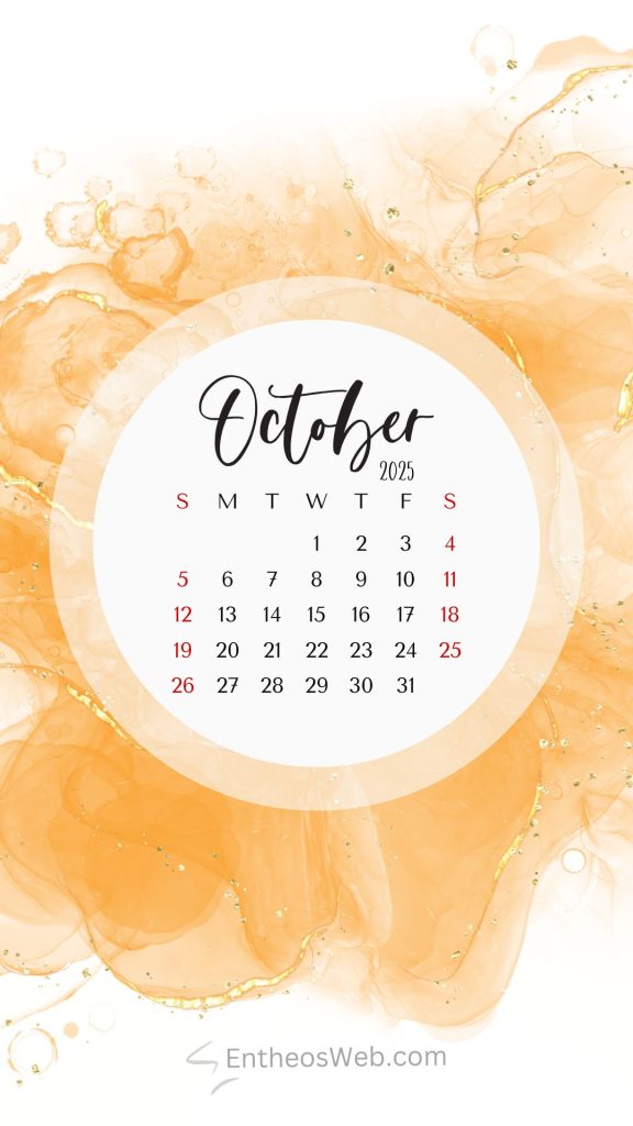 October 2025 Calendar Phone Wallpaper Backgrounds | EntheosWeb — free download