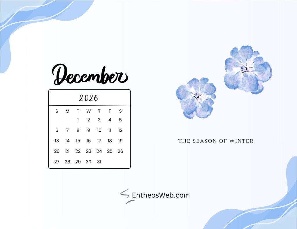 December 2026 calendar printable