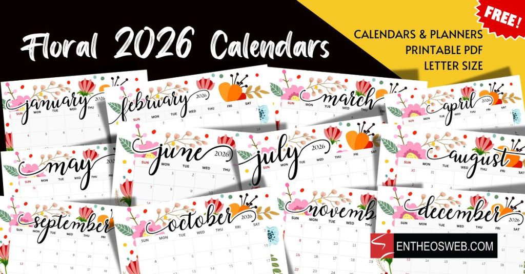 Floral 2026 calendars