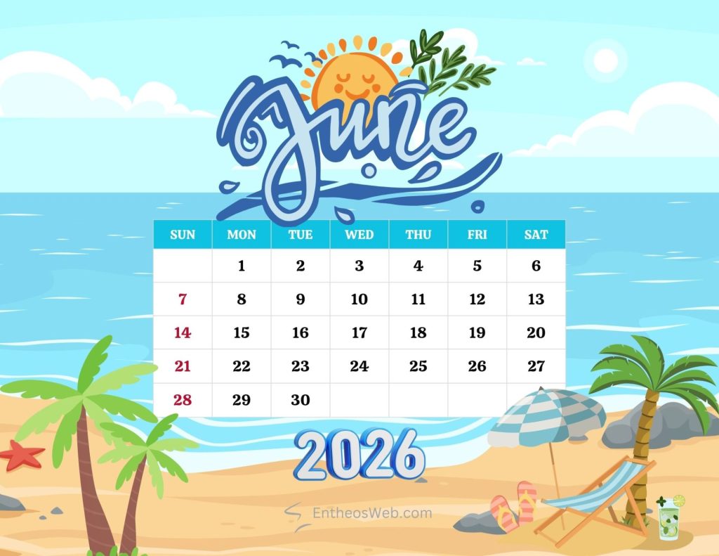 June calendar 2026 beach june calendar 2026 beach