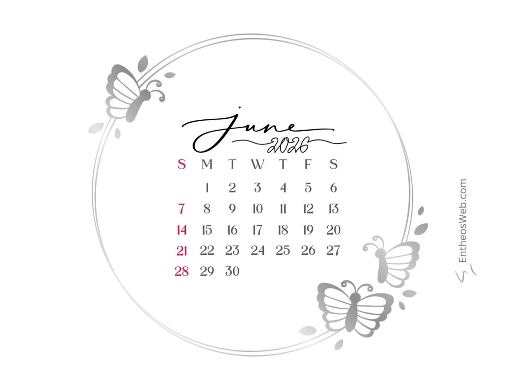 June calendar 2026 butterflies grey | june 2026 calendar printables | entheosweb Butterfly frame june 2026 calendar june calendar 2026 butterflies grey