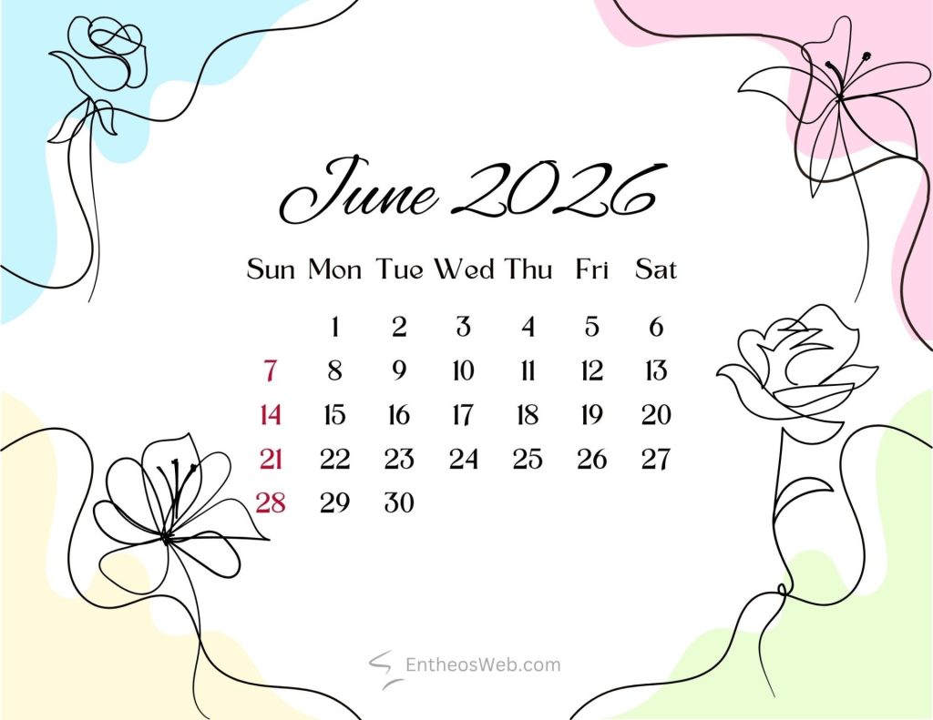 June calendar 2026 floral pastel abstract | june 2026 calendar printables | entheosweb June calendar 2026 floral pastel abstract june calendar 2026 floral pastel abstract