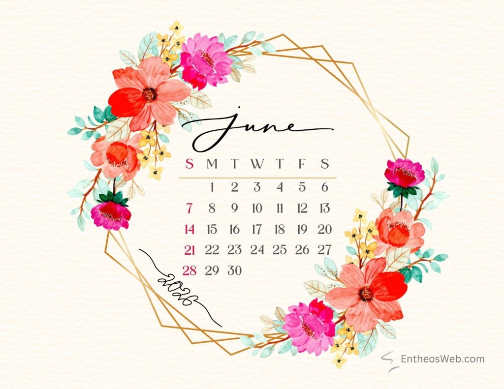 June calendar 2026 pretty floral frame | best free 2026 printable calendars | entheosweb June calendar 2026 pretty floral frame june calendar 2026 pretty floral frame