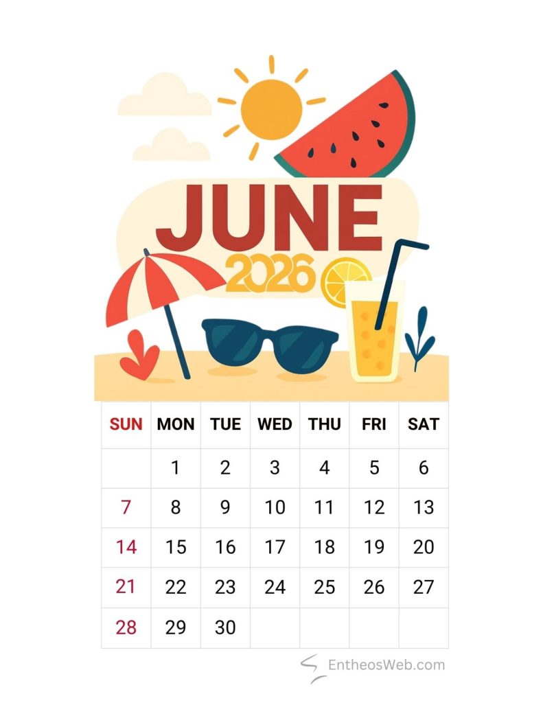 June calendar 2026 summer | june 2026 calendar printables | entheosweb June calendar 2026 sumer june calendar 2026 summer