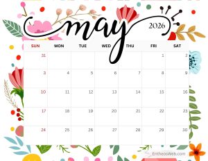 May 2026 Calendar Printables | EntheosWeb
