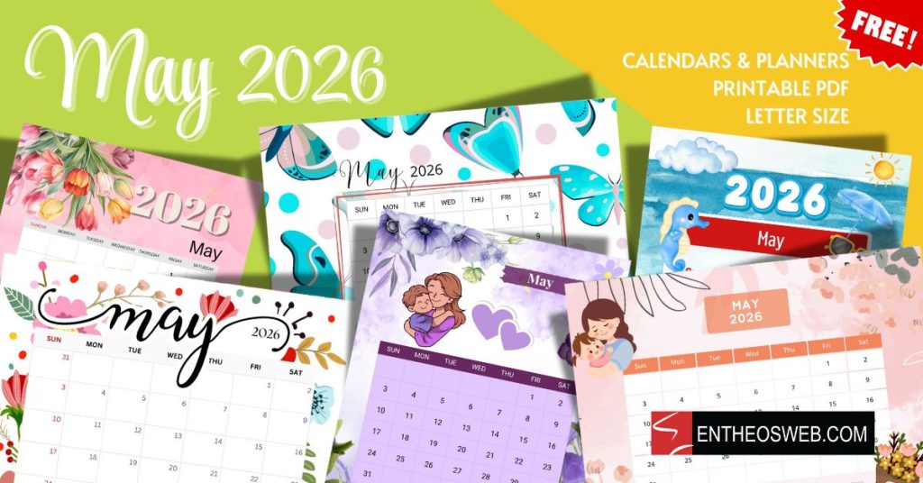 May 2026 calendars letter size printable pdf