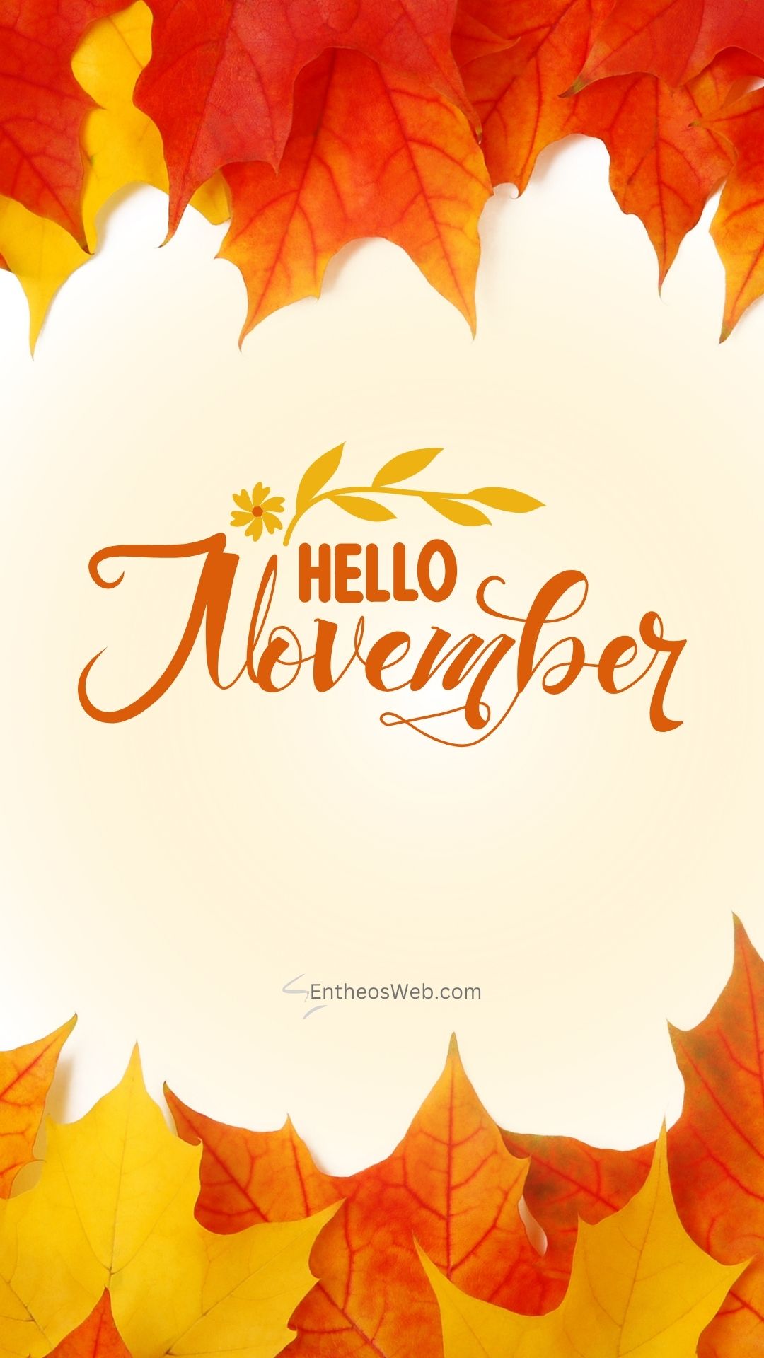November Phone Wallpaper   Fall Leaves Border   by Entheosweb 2 | November Phone Wallpapers | Entheosweb November phone wallpaper