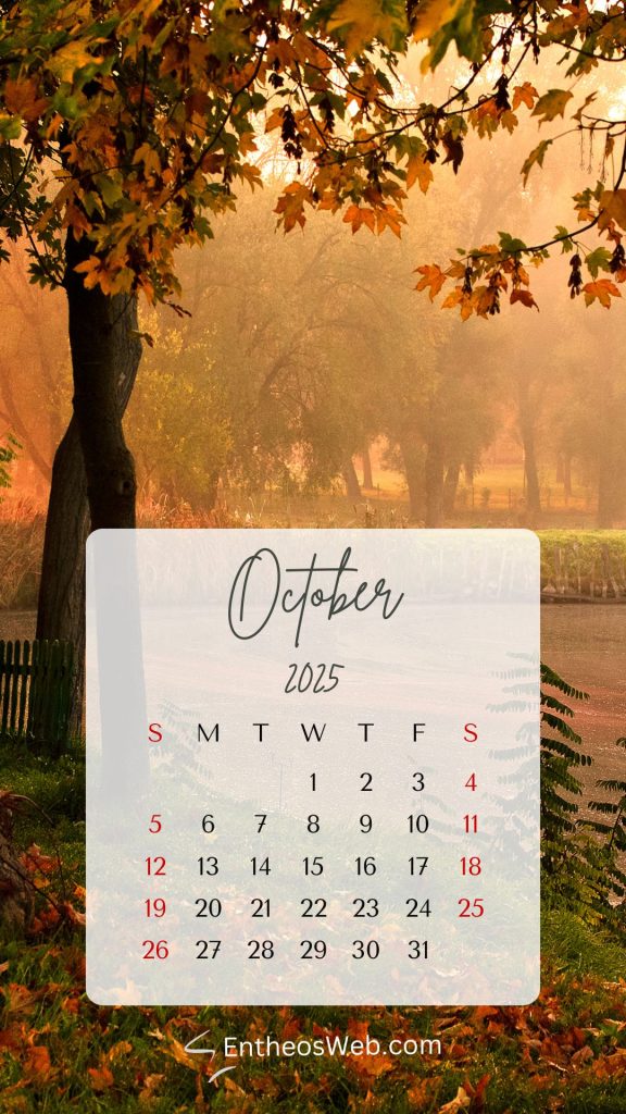 October 2025 Calendar Phone Wallpaper Backgrounds | EntheosWeb — free download