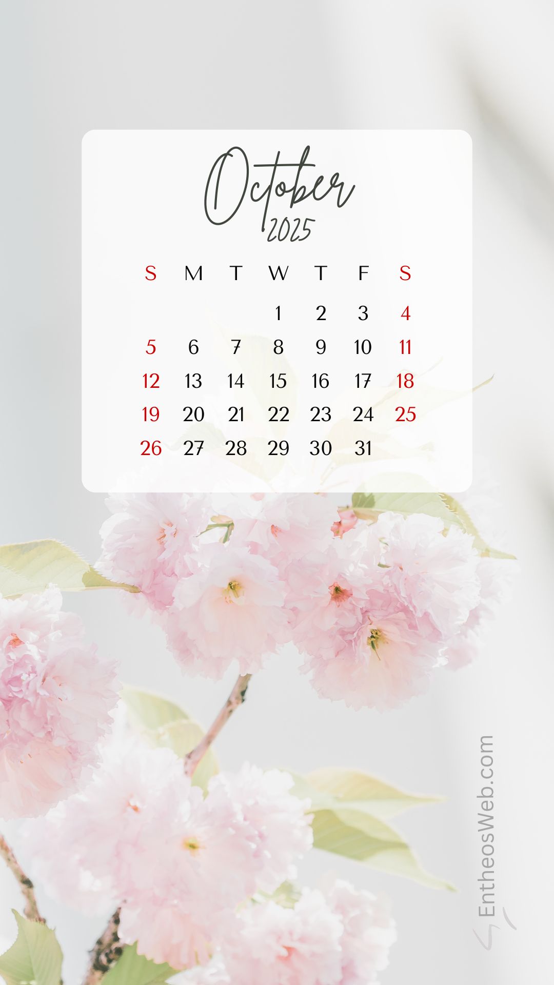 October 2025 Phone Wallpaper Flowers | October 2025 Phone Wallpapers | Entheosweb October 2025 phone wallpaper