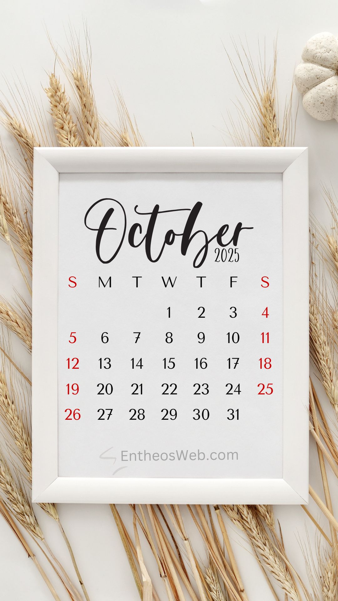 October 2025 Phone Wallpaper   White Frame | October 2025 Phone Wallpapers | Entheosweb October 2025 phone wallpaper