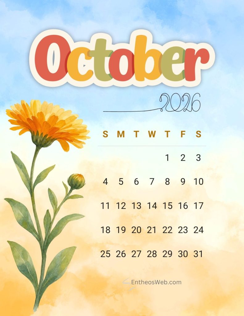 October calendar flower october calendar flower