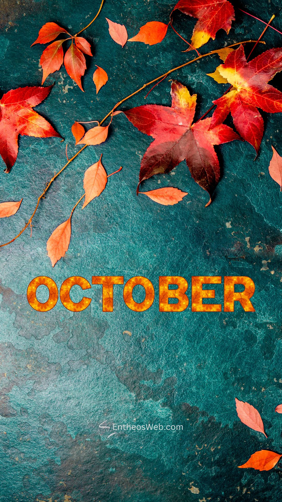 October Phone Wallpaper   Fall Leaves    by Entheosweb | October Phone Wallpaper  Screensaver | Entheosweb October phone wallpaper  screensaver