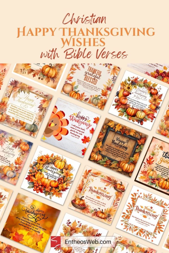 Christian happy thanksgiving wishes with bible verses pin