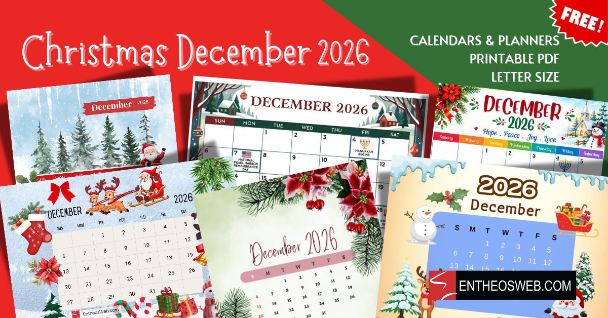 Christmas Printable December 2026 Calendar
