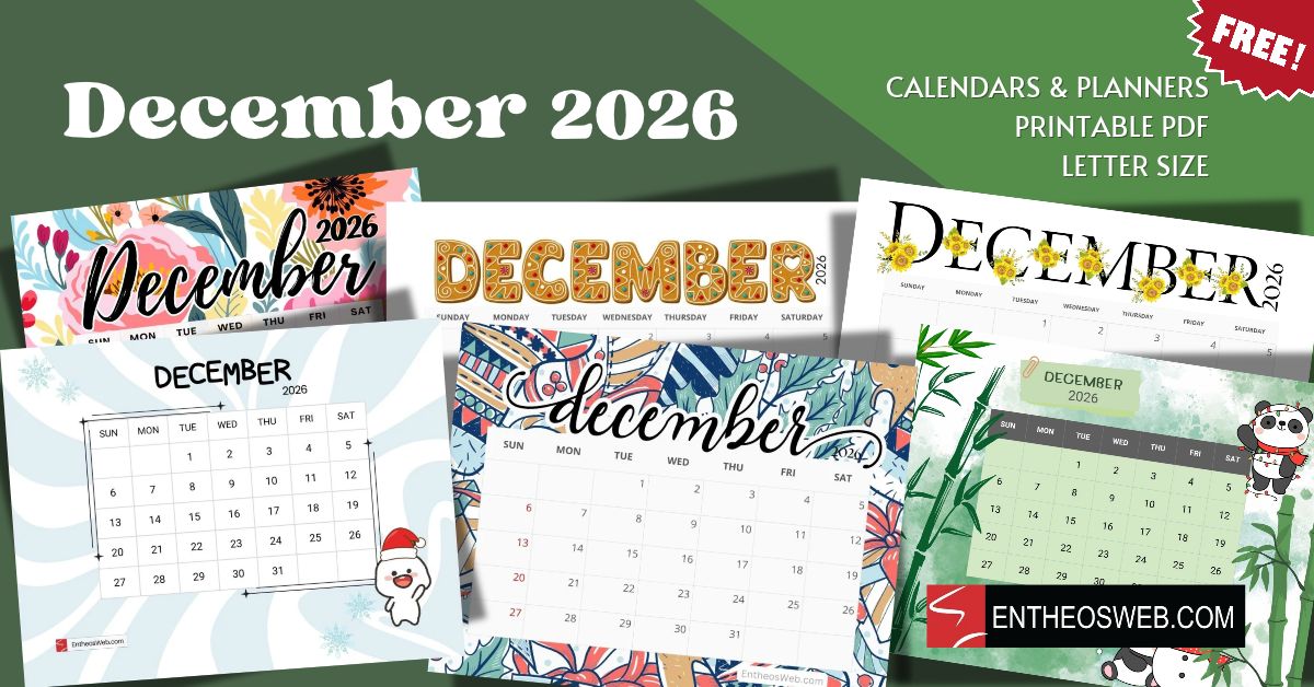 December 2026 Calendar Printable PDF