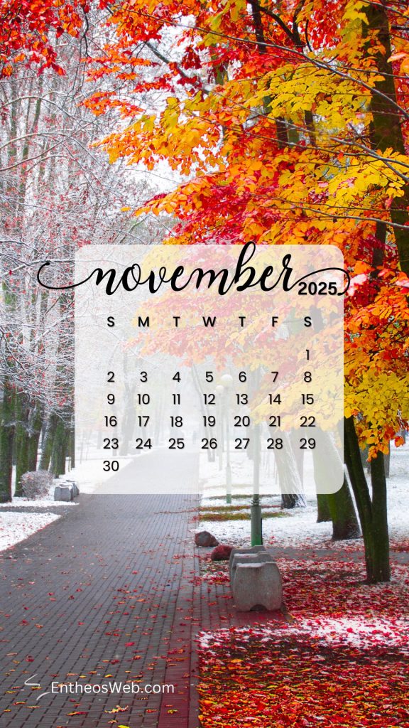 November 2025 Calendar Phone Wallpaper Backgrounds | EntheosWeb — free download