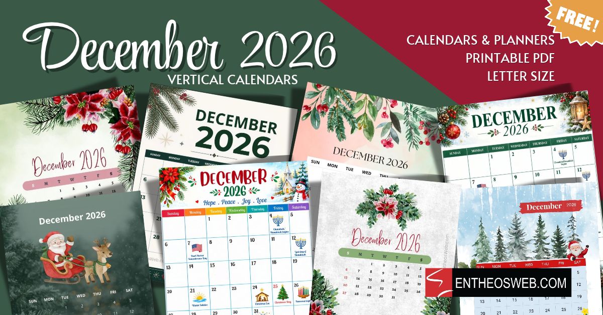 Free Printable December 2026 Calendar