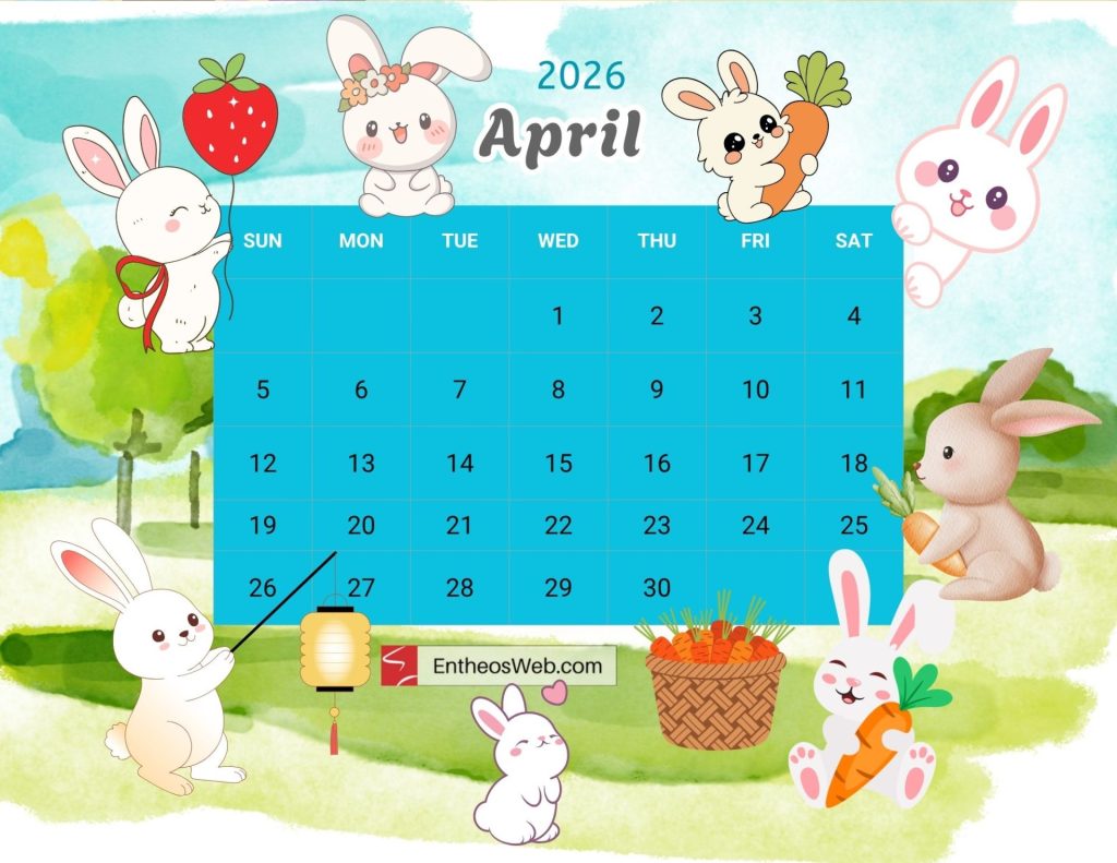 Free 2026 Kids Themed Printable Calendar | EntheosWeb