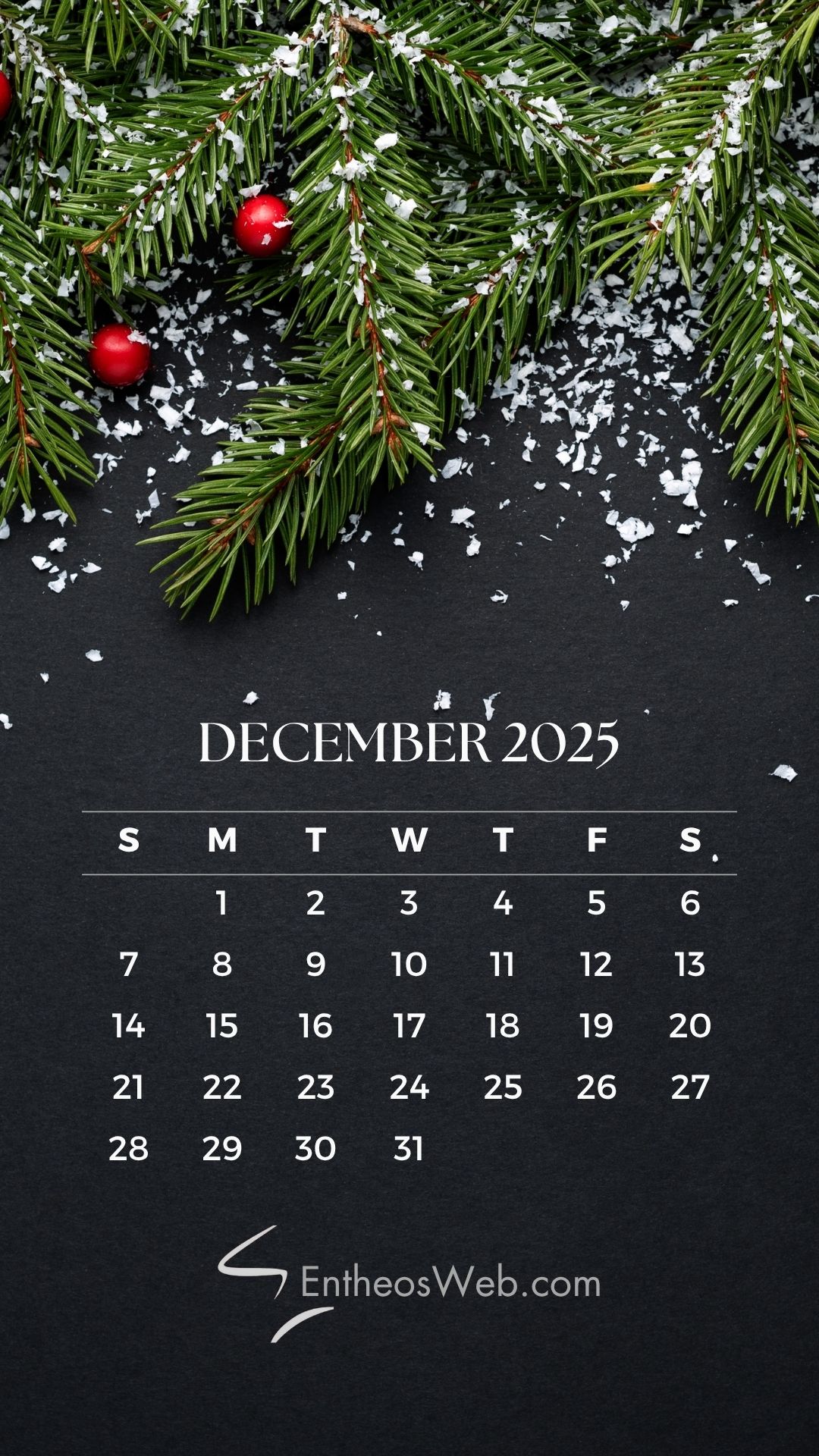 December 2025 calendar phone wallpaper by entheosweb 3 | december 2025 calendar phone wallpaper | entheosweb December 2025 calendar phone wallpaper by entheosweb 3