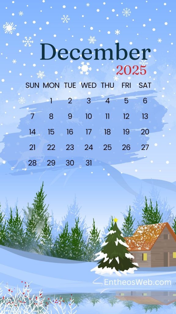 December 2025 Calendar Phone Wallpaper | EntheosWeb